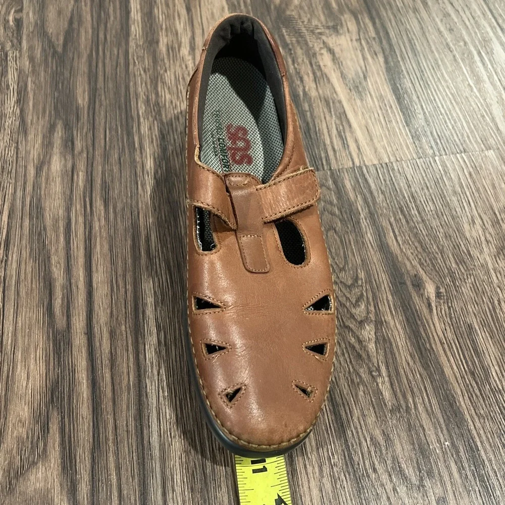 SAS Roamer Chestnut Brown Leather Mary Jane Comfort Shoes Size 11N Runs Smaller